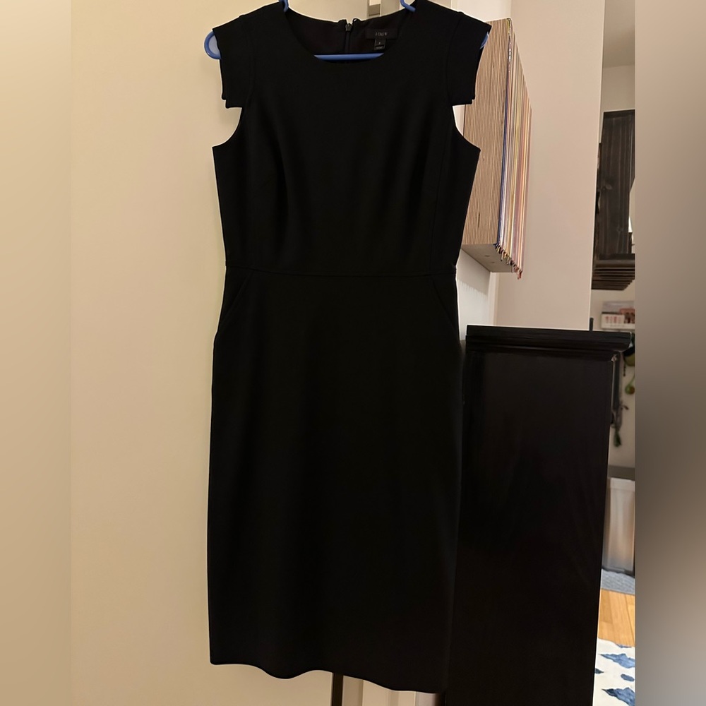 J. Crew Black Midi Dress